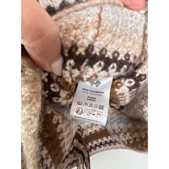 NEW Kujten Paris Zaina Cashmere Belted Waist Long Sleeve Jacket Brown Size: 1 - Picture 5 of 7